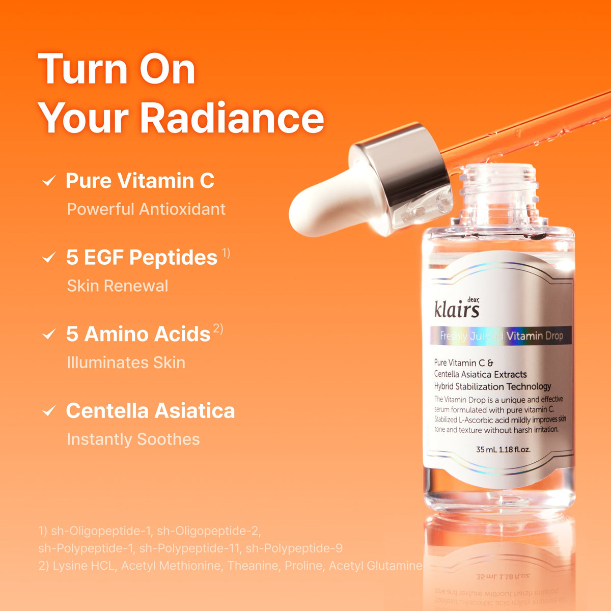 Dear, Klairs Freshly Juiced Vitamin Drop 35ml — Pure Vitamin C Serum — gallery image 3