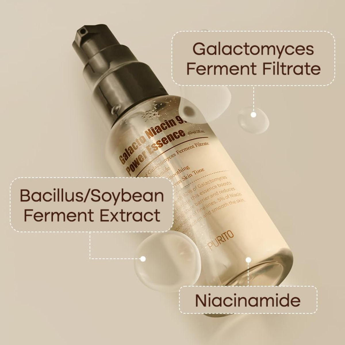 Purito SEOUL Galacto Niacin 97 Power Essence 60ml — Galactomyces & Niacinamide Essence — gallery image 2