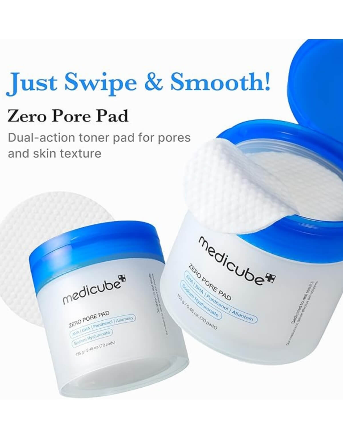 Medicube Zero Pore Pad 2.0 (70 Pads) — Korean AHA BHA Exfoliating Toner Pads